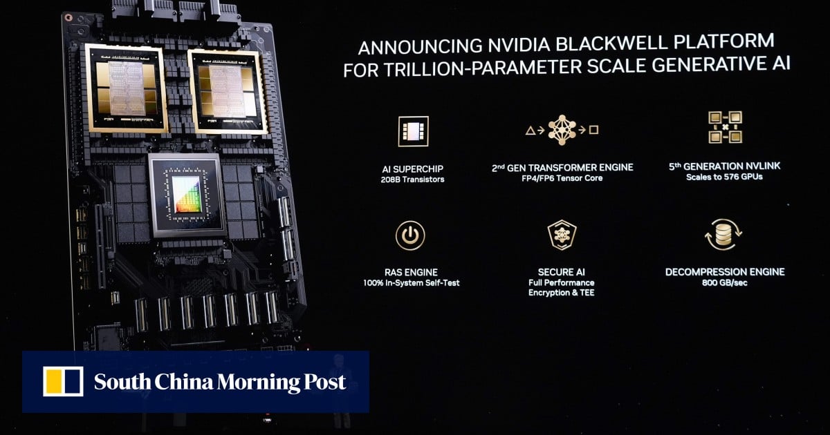 Nvidia unveils new AI ‘superchip’ line-up Blackwell, succeeding dominant H100 chip banned from sale to China